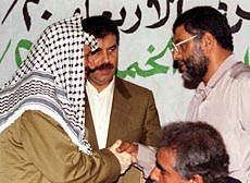 Arafat with Hamas leader Abdel Aziz Rantissi
