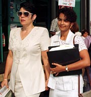 Autumn in New York: Autumn Jackson (r) with her mother, Shawn Thompson