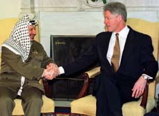 Yasser Arafat with President Clinton