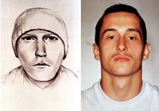 Sketch and photo of suspect