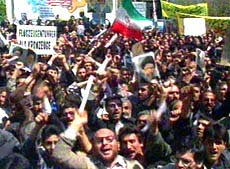 Buhhh Deutschland! Iranians protest in Tehran