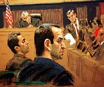 Artist's sketch of perpetrators