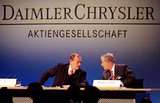 I do: Chairmen Schrempp (Daimler) and Eaton (Chrysler)