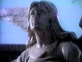 Angel statue in rain