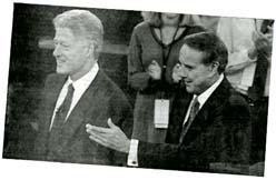 Bill Clinton and Bob Dole in The Washington Post, Oct. 17, 1996