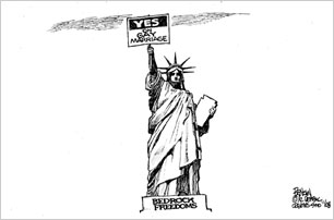 TODAY'S CARTOONS: Cartoonists' take on homosexuality.