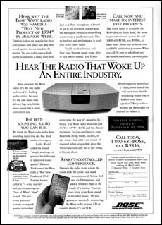 Bose Wave Radio advertisement