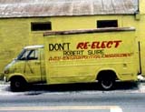 Truck with campaign message