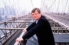 Hughes on the Brooklyn Bridge