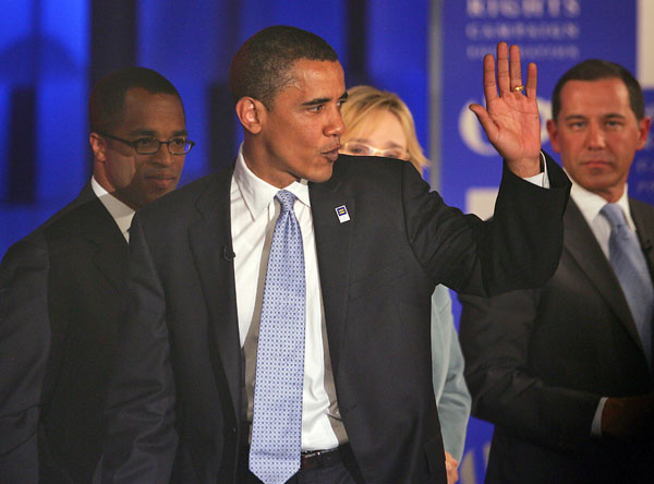 Democratic presidential hopeful Barack Obama.