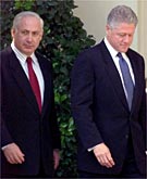 Netanyahu with Clinton at the talks