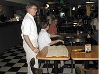 Dick Ritger, taking notes on us as we bowl