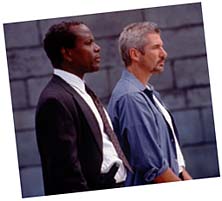 Preston (Poitier) and Mulqueen (Gere)