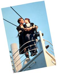 Jack (DiCaprio) and Rose (Winslet)