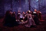 Tituba casting spells in the forest