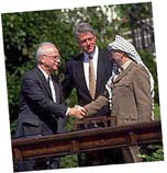 Yitzak Rabin, Bill Clinton, and Yasser Arafat