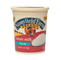 Stonyfield Farms yogurt.