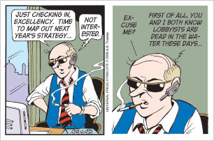 TODAY'S DOONESBURY: Hard times in Berzerkistan.