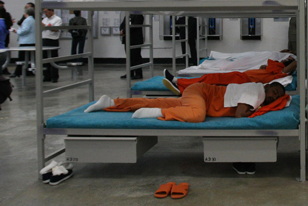 Sleeping detainees.