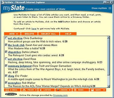 A view of MySlate