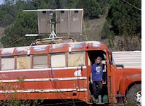 Sue Lingo lives and works in her solar-powered school bus